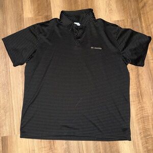 Columbia Men's Black Polo with Thin Gray Stripes